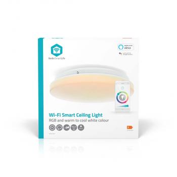 SmartLife Deckenleuchte | Wi-Fi | RGB / Warm bis kühlen weiß | Rund | Durchmesser: 260 mm | 1820 lm | 2700 - 6500 K | IP44 | Energieklasse: F | Android? / IOS