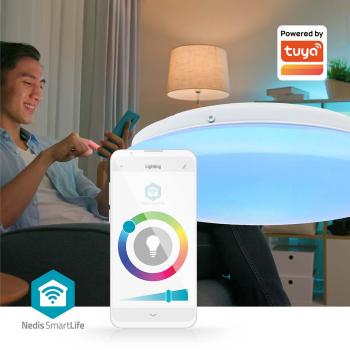 SmartLife Deckenleuchte | Wi-Fi | RGB / Warm bis kühlen weiß | Rund | Durchmesser: 260 mm | 1820 lm | 2700 - 6500 K | IP44 | Energieklasse: F | Android? / IOS