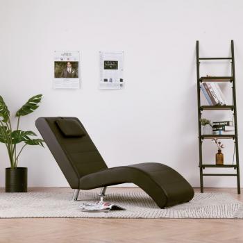 ARDEBO.de - Chaiselongue mit Kissen Braun Kunstleder