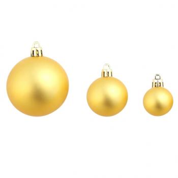 100-tlg. Weihnachtskugel-Set 3/4/6 cm Golden