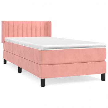 Boxspringbett mit Matratze Rosa 90x190 cm Samt