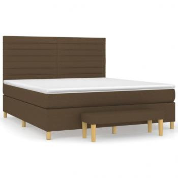 Boxspringbett mit Matratze Dunkelbraun 160x200 cm Stoff