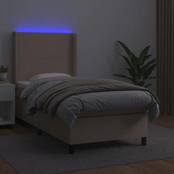 Boxspringbett mit Matratze & LED Cappuccino-Braun 90x200cm