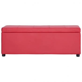 Bank mit Staufach 116 cm Rot Kunstleder