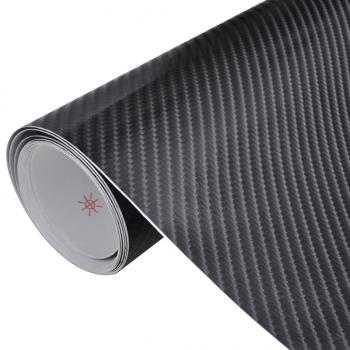 ARDEBO.de - Autofolien 2 Stk. 4D Schwarz 100x150 cm+50x150 cm