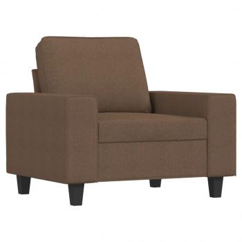 Sessel mit Hocker Braun 60 cm Stoff