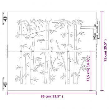 Gartentor 85x75 cm Cortenstahl Bambus-Design