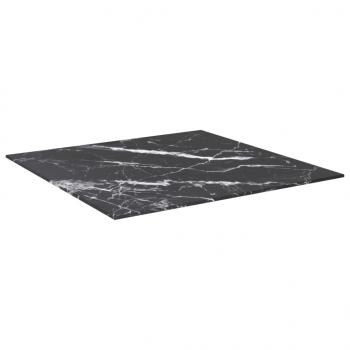 Tischplatte Schwarz 60x60 cm 6 mm Hartglas in Marmoroptik