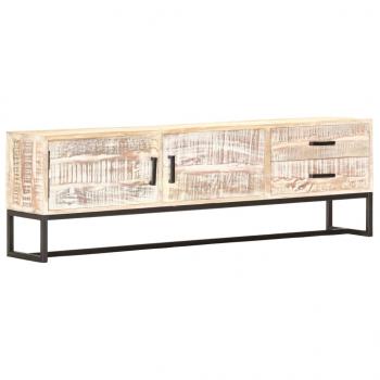 TV-Schrank Weiß 140 × 30 × 45 cm Massivholz Akazie