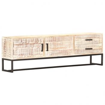 TV-Schrank Weiß 140 × 30 × 45 cm Massivholz Akazie