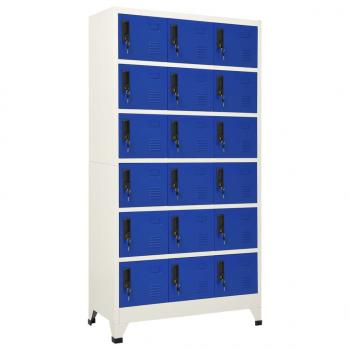 ARDEBO.de - Schließfachschrank Grau und Blau 90x40x180 cm Stahl