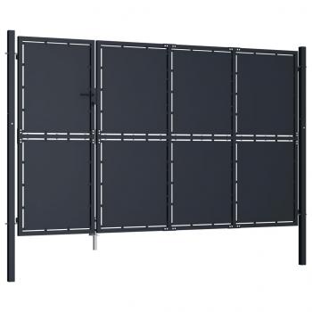 Gartentor Stahl 350 x 175 cm Anthrazit