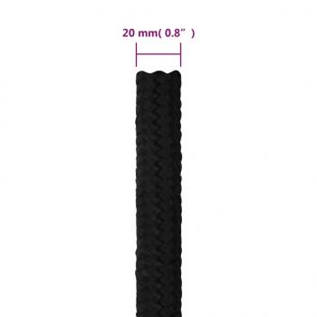 Arbeitsseil Schwarz 20 mm 25 m Polyester