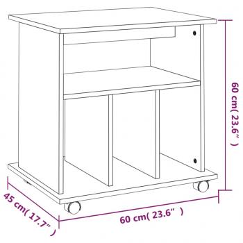 Rollschrank Grau Sonoma 60x45x60 cm Holzwerkstoff