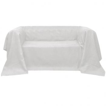 ARDEBO.de - Micro-Suede Sofaüberwurf Tagesdecke Creme 270 x 350 cm