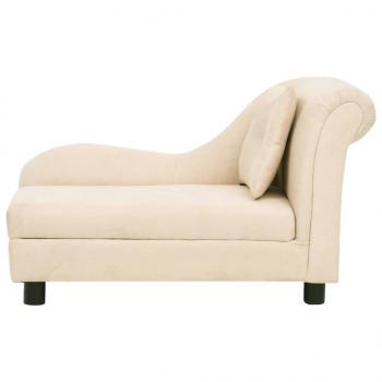 Hundesofa mit Kissen Creme 83x44x44 cm Plüsch