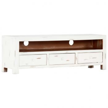 ARDEBO.de - TV-Schrank Weiß 120 x 30 x 40 cm Massivholz Akazie