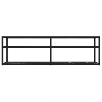 TV-Schrank Schwarz Marmor-Optik 160x40x40,5 cm Hartglas