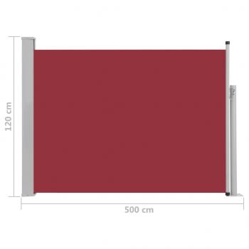 Ausziehbare Seitenmarkise 120×500 cm Rot