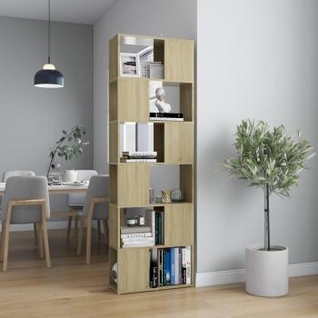 ARDEBO.de - Bücherregal Raumteiler Sonoma-Eiche 60x24x186 cm Holzwerkstoff