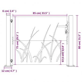 Gartentor 105x80 cm Cortenstahl Gras-Design