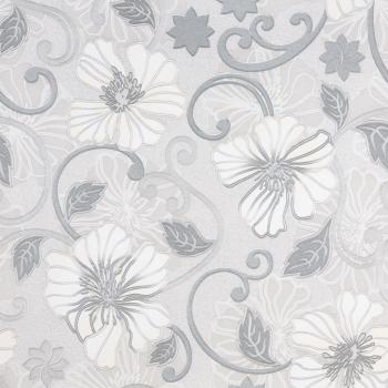 Vliestapete 3D Blumenmuster Grau 10x0,53 m