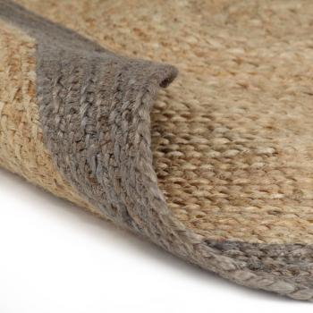 ARDEBO.de - Teppich Handgefertigt Jute mit Grauem Rand 180 cm