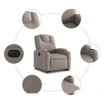 Relaxsessel mit Aufstehhilfe Elektrisch Taupe Stoff