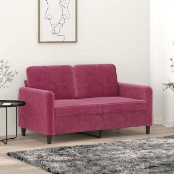 ARDEBO.de - 2-Sitzer-Sofa Weinrot 120 cm Samt