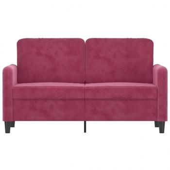 2-Sitzer-Sofa Weinrot 120 cm Samt