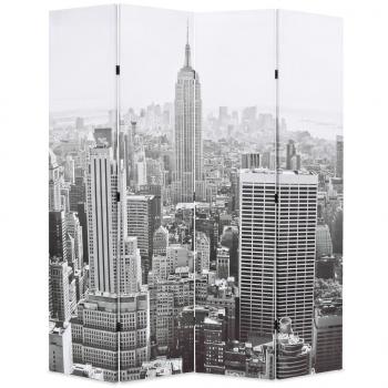 ARDEBO.de - Raumteiler klappbar 160 x 170 cm New York bei Tag Schwarz-Weiß