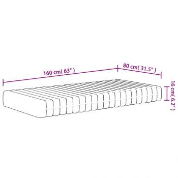 Kindermatratze Schaumstoff Mittelweich 80x160 cm