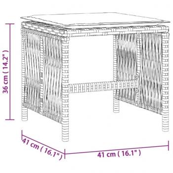 Gartenhocker mit Kissen 4 Stk. Grau 41x41x36 cm Poly Rattan