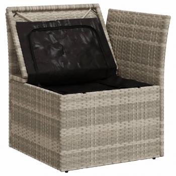 Garten-Ecksofa mit Kissen Hellgrau Poly Rattan