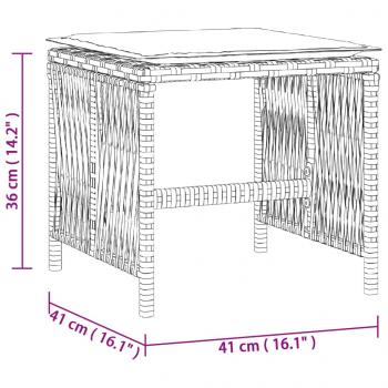 Gartenhocker mit Kissen 4 Stk. Hellgrau 41x41x36 cm Poly Rattan