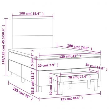 Boxspringbett mit Matratze Creme 120x190 cm Stoff