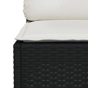 4-tlg. Garten-Sofagarnitur mit Kissen Schwarz Poly Rattan