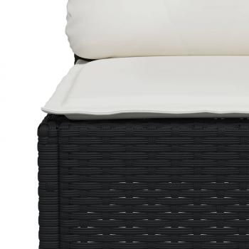 7-tlg. Garten-Sofagarnitur mit Kissen Schwarz Poly Rattan