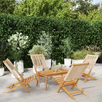 ARDEBO.de - Gartenstühle 4 Stk. Klappbar Beige Massivholz Akazie