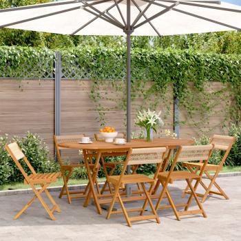 ARDEBO.de - Gartenstühle 6 Stk. Klappbar Beige Massivholz Akazie