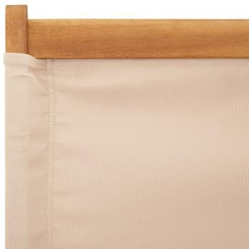 Gartenstühle 8 Stk. Klappbar Beige Stoff und Massivholz