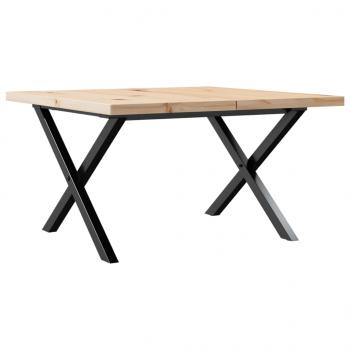 Couchtisch X-Gestell 70x70x40,5cm Massivholz Kiefer & Gusseisen