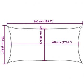 Sonnensegel 160 g/m² Rechteckig Sandfarben 2,5x5 m HDPE