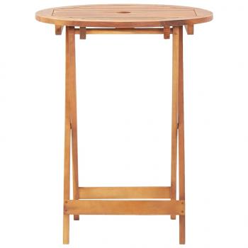 3-tlg. Bistro-Set Beige Polypropylen und Massivholz