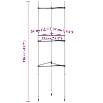 Tomatenkäfig 2 Stk. 116 cm Stahl und PP