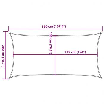 Sonnensegel 160 g/m² Rechteckig Hellgrau 2x3,5 m HDPE