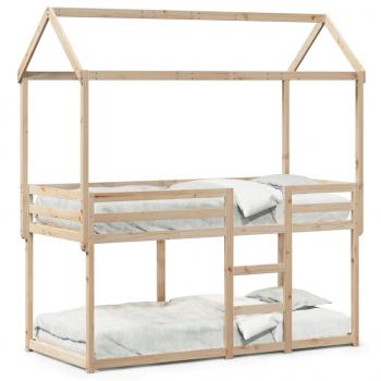 ARDEBO.de - Etagenbett mit Dach 75x190 cm Massivholz Kiefer