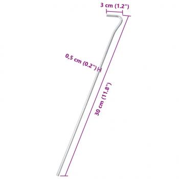 Zeltheringe 25 Stk. 30 cm Ø5 mm Verzinkter Stahl