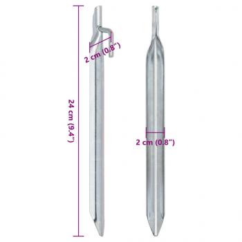 Zeltheringe 24 Stk. V-Form 24 cm Ø20 mm Verzinkter Stahl