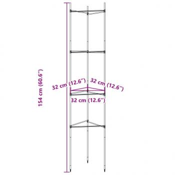 Tomatenkäfige 8 Stk. 154 cm Stahl und PP